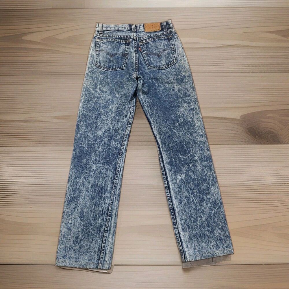 Vintage Levis 701 Student Fit Jeans Acid Wash USA Made Fits Modern 26 x 28.5 - Picture 2 of 10